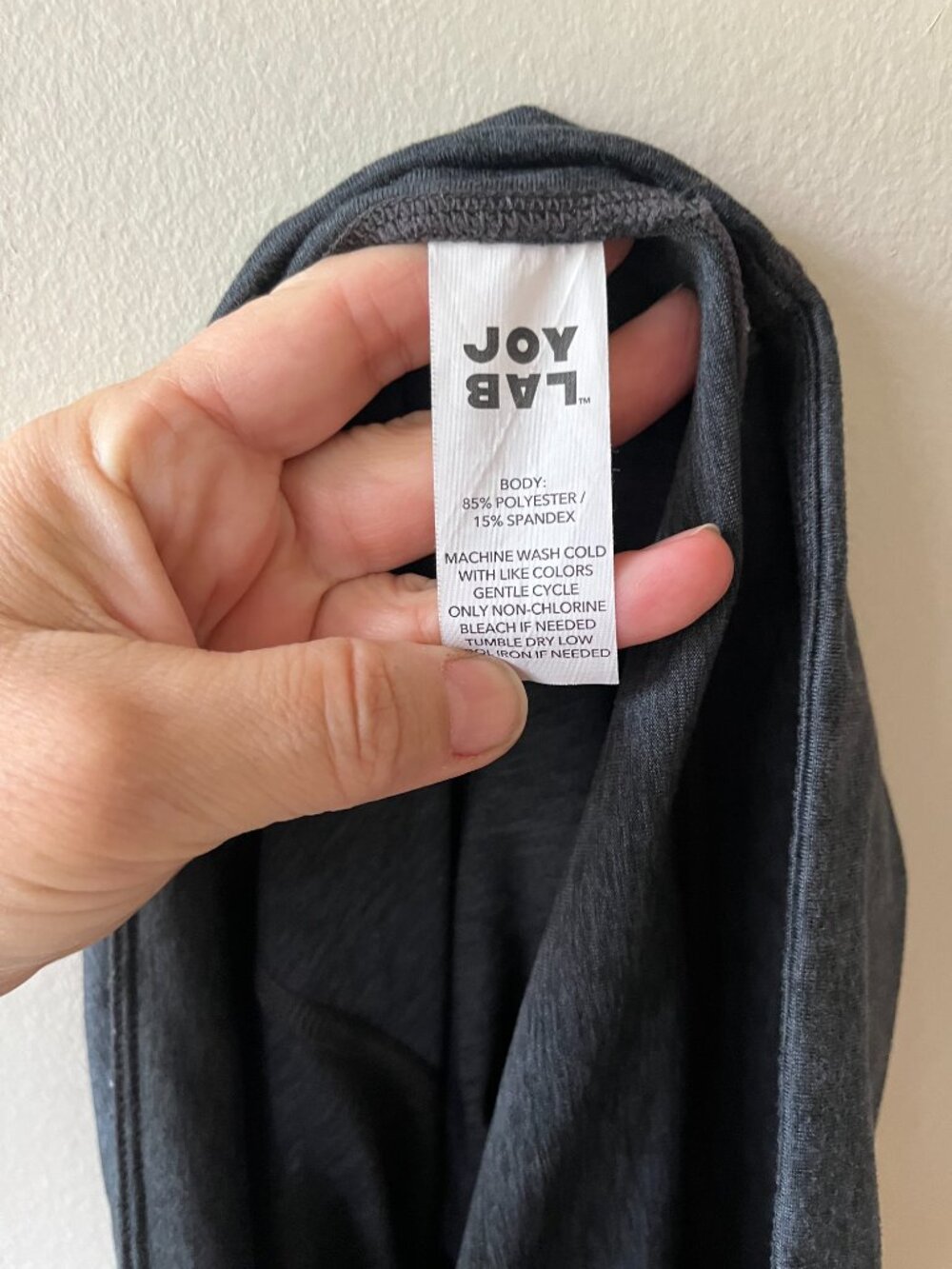 Joy Lab Sz M High Waist Crop Knotted Charcoal Gray Stretch Pull On Leggings - Picture 2 of 6